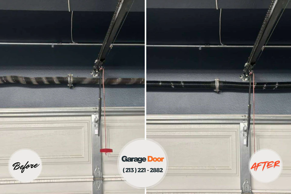 Before and after: garage door repair Ellerslie, GA